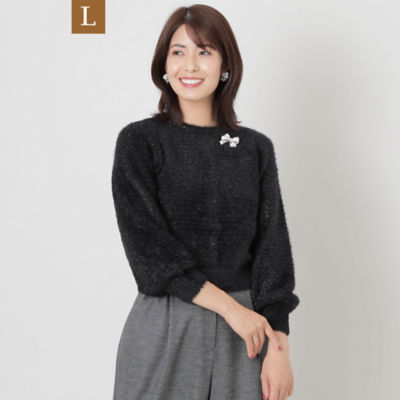 ＜TO BE CHIC L (Women/大きいサイズ)＞【Ｌ】フェザーモールミックス２ＷＡＹニット（Ｗ７Ｎ１１２５６＿＿）