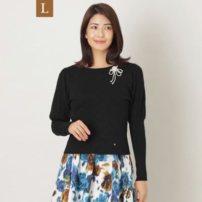 ＜TO BE CHIC L (Women/大きいサイズ)＞【Ｌ】レーヨンポリエステル　プルオーバーニット（Ｗ７Ｎ１１４５７＿＿）