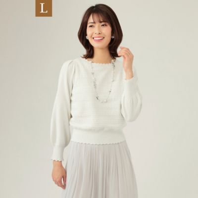 ＜TO BE CHIC L (Women/大きいサイズ)＞【Ｌ】ラメモールニット　プルオーバー（Ｗ７Ｎ１３１６５＿＿）