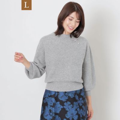 ＜TO BE CHIC L (Women/大きいサイズ)＞【Ｌ】クーマラム　プルオーバーニット（Ｗ７Ｎ１３２５９＿＿）