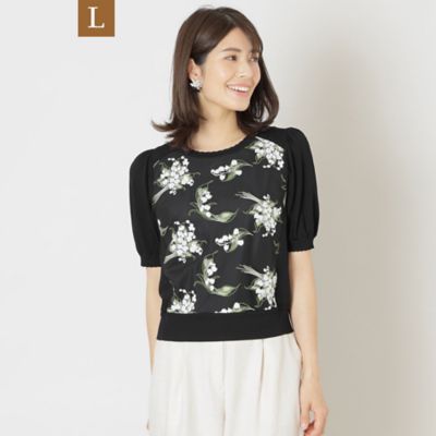 ＜TO BE CHIC L (Women/大きいサイズ)＞【Ｌ】スズラン刺しゅう　プルオーバーニット（Ｗ７Ｎ１３３４４＿＿）