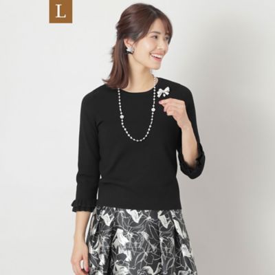 ＜TO BE CHIC L (Women/大きいサイズ)＞【Ｌ】レーヨンポリエステル　プルオーバーニット（Ｗ７Ｎ１６２２７＿＿）