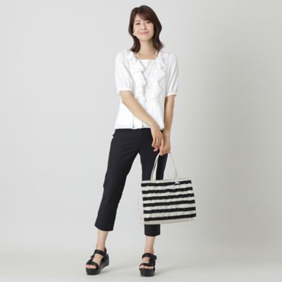 【Ｌ】レーヨンコットンスムース　シフォンコンビカットソー（Ｗ７Ｐ０１２１５＿＿）