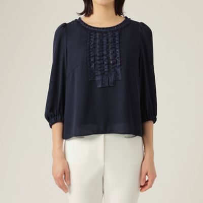 【Ｌ】シフォンコンビ　カットソー（Ｗ７Ｐ０２１６３＿＿）