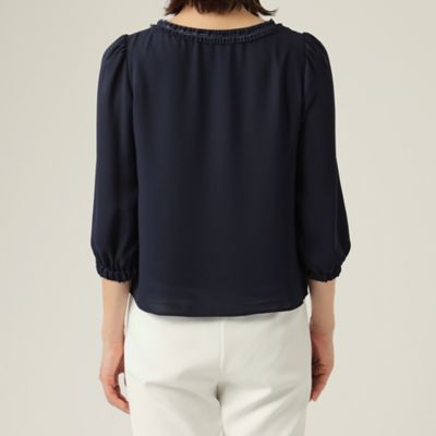 【Ｌ】シフォンコンビ　カットソー（Ｗ７Ｐ０２１６３＿＿）