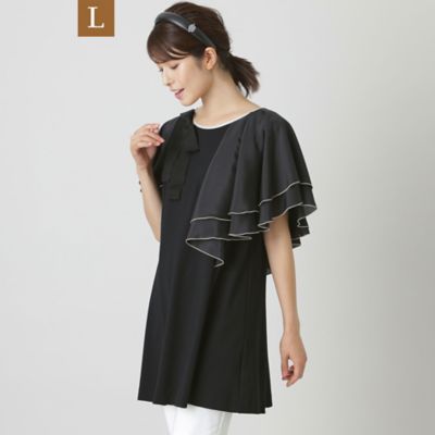 ＜TO BE CHIC L (Women/大きいサイズ)＞【Ｌ】レーヨンナイロンポンチ　チュニックカットソー（Ｗ７Ｐ０２２０３＿＿）