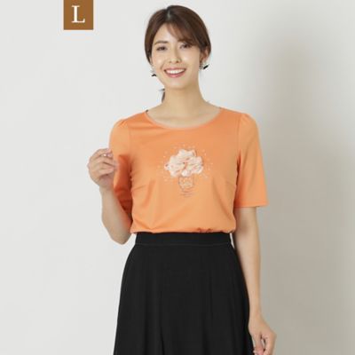 【Ｌ】コットンポンチ　モチーフカットソー（Ｗ７Ｐ０２４０４＿＿）