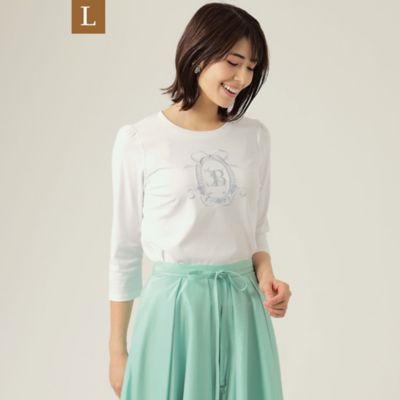 ＜TO BE CHIC L (Women/大きいサイズ)＞【Ｌ】コットンポンチロゴ　カットソー（Ｗ７Ｐ０３１２７＿＿）