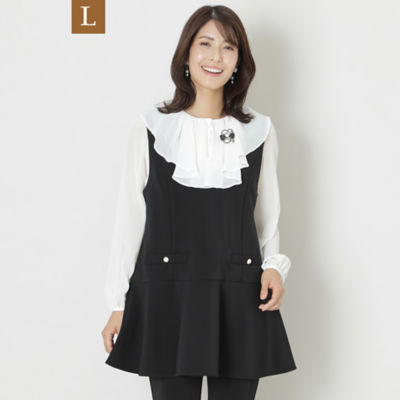 ＜TO BE CHIC L (Women/大きいサイズ)＞【Ｌ】マットストレッチダンボール　ジャンパースカート（Ｗ７Ｐ０５４１６＿＿）