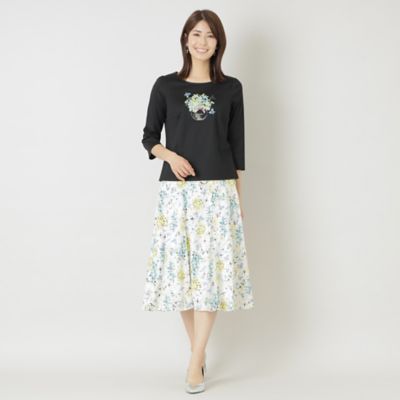 L】コットンポンチ モチーフカットソー（W7P06333＿＿） | TO