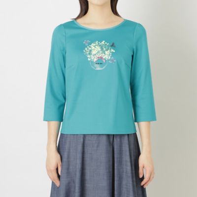 L】コットンポンチ モチーフカットソー（W7P06333＿＿） | TO