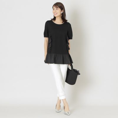 【Ｌ】ストレッチポンチ　チュニックカットソー（Ｗ７Ｐ０７３６２＿＿）