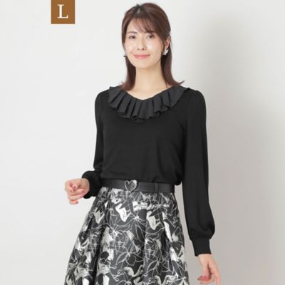 ＜TO BE CHIC L (Women/大きいサイズ)＞【Ｌ】ウールジャージープルオーバーカットソー（Ｗ７Ｐ０８２４６＿＿）