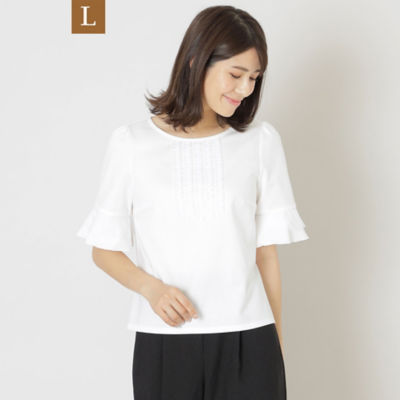 ＜TO BE CHIC L (Women/大きいサイズ)＞【Ｌ】シルケットポンチ　プルオーバーカットソー（Ｗ７Ｐ０８３４６＿＿）