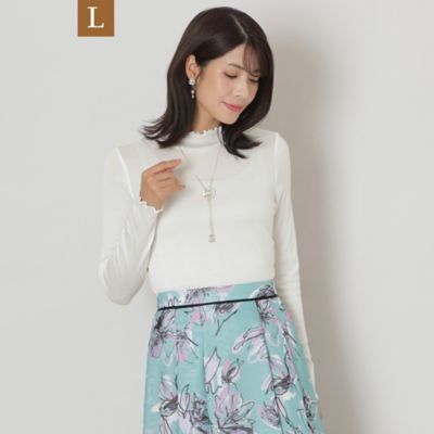 ＜TO BE CHIC L (Women/大きいサイズ)＞【Ｌ】ハーフミラノストレッチ　カットソー（Ｗ７Ｐ０８４２１＿＿）