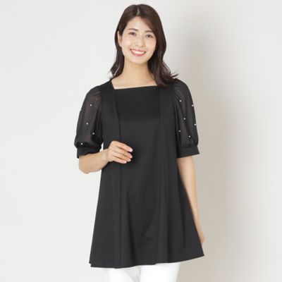 TO BE CHIC L (Women/大きいサイズ)/トゥー ビー シックＬ 【Ｌ】ドットパールスリーブ　チュニック（Ｗ７Ｐ１２５５８＿＿）