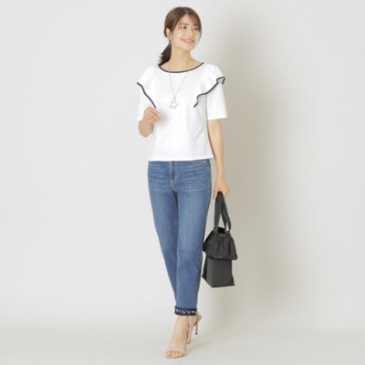 【Ｌ】配色コットンポンチ　プルオーバーカットソー（Ｗ７Ｐ１６３６９＿＿）