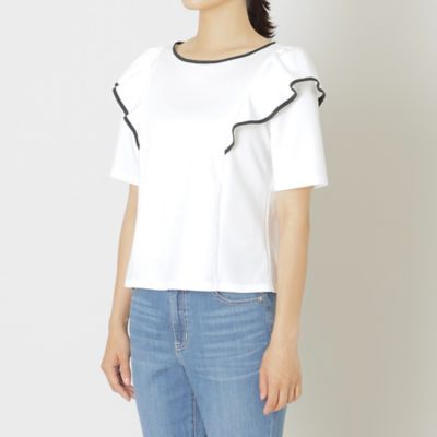 【Ｌ】配色コットンポンチ　プルオーバーカットソー（Ｗ７Ｐ１６３６９＿＿）