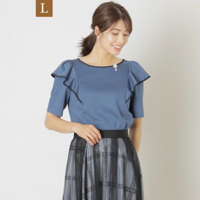 【Ｌ】配色コットンポンチ　プルオーバーカットソー（Ｗ７Ｐ１６３６９＿＿）