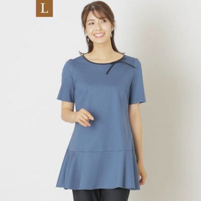 【Ｌ】配色コットンポンチ　チュニックカットソー（Ｗ７Ｐ１７３６９＿＿）