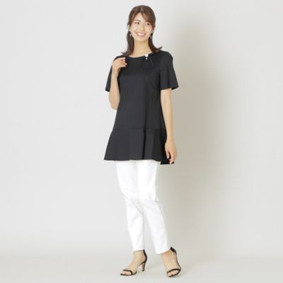 【Ｌ】配色コットンポンチ　チュニックカットソー（Ｗ７Ｐ１７３６９＿＿）