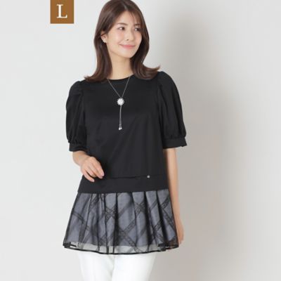 TO BE CHIC L (Women/大きいサイズ)/トゥー ビー シックＬ 【Ｌ】チュールチェック　チュニック（Ｗ７Ｐ４０６９４＿＿）