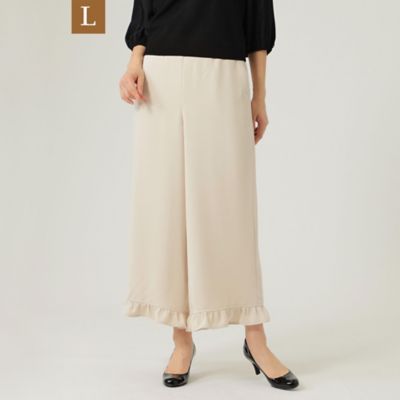 【Ｌ】エステルダブルクロス　ワイドパンツ（Ｗ７Ｒ０２１１２＿＿）