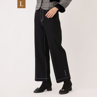 ＜TO BE CHIC L (Women/大きいサイズ)＞【Ｌ】ブラック　ワイドデニム（Ｗ７Ｒ０９６５５＿＿）
