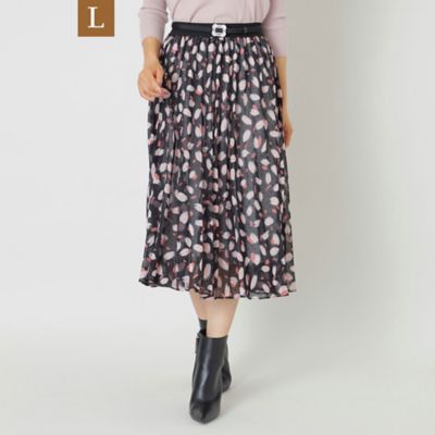 ＜TO BE CHIC L (Women/大きいサイズ)＞【Ｌ】ペタルフラワープリント　プリーツスカート（Ｗ７Ｓ０３２２０＿＿）