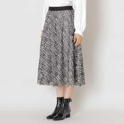 美品 2024AW【トゥービーシック】リボン刺しゅう チュールスカート トゥー ビー シック TO BE CHIC リボン刺しゅう チュール