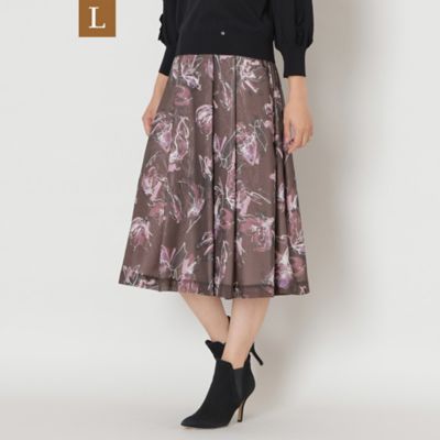 ＜TO BE CHIC L (Women/大きいサイズ)＞【Ｌ】ペインティングフラワープリント　スカート（Ｗ７Ｓ０６４２８＿＿）