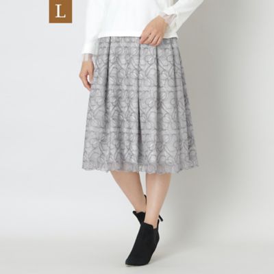 ＜TO BE CHIC L (Women/大きいサイズ)＞【Ｌ】リボン刺しゅう　チュールスカート（Ｗ７Ｓ０８４５０＿＿）