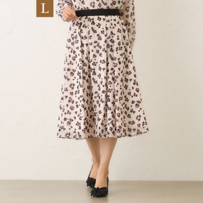 ＜TO BE CHIC L (Women/大きいサイズ)＞【Ｌ】アニマルフラワー　タックフレアスカート（Ｗ７Ｓ０８６３１＿＿）