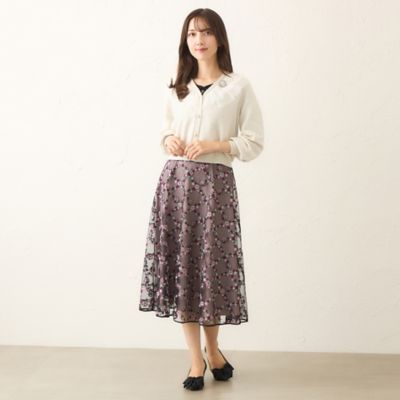 【新品タグ付き】TO BE CHIC 花柄フレアスカート サイズ40 TO BE CHIC】(40) 総柄 花柄 フレア ミディアムスカート
