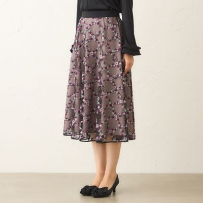【新品タグ付き】TO BE CHIC 花柄フレアスカート サイズ40 TO BE CHIC】(40) 総柄 花柄 フレア ミディアムスカート