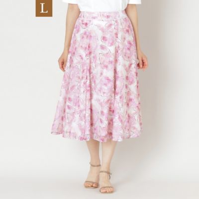 TO BE CHIC L (Women/大きいサイズ)/トゥー ビー シックＬ 【Ｌ】ローズプリントジャカードフレアスカート（Ｗ７Ｓ１１５５７＿＿）