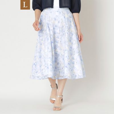 【SALE】【送料無料】TO BE CHIC L (Women/大きいサイズ)/トゥー ビー シックL ローズプリントジャカードフレアスカート(W7S11557__) アオ 【三越伊勢丹/公式】