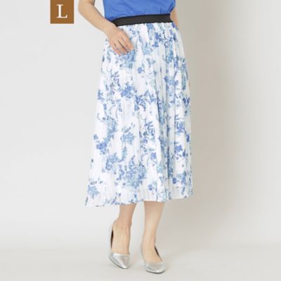 ＜TO BE CHIC L (Women/大きいサイズ)＞【Ｌ】シフォンフラワープリント　ギャザースカート（Ｗ７Ｓ１２３５０＿＿）