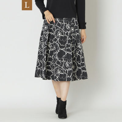 ＜TO BE CHIC L (Women/大きいサイズ)＞【Ｌ】ラインカメリアプリント　スカート（Ｗ７Ｓ１２４６５＿＿）