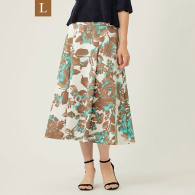 ＜TO BE CHIC L (Women/大きいサイズ)＞【Ｌ】【８０周年記念アイテム】フラワープリント　スカート（Ｗ７Ｓ１３１５７＿＿）