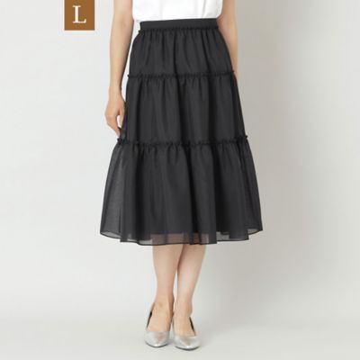 TO BE CHIC L (Women/大きいサイズ)/トゥー ビー シックＬ 【Ｌ】ブライトスパンボイル　ティアードスカート（Ｗ７Ｓ１３３５４＿＿）