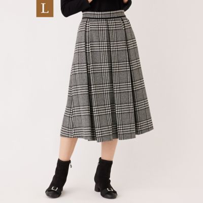 ＜TO BE CHIC L (Women/大きいサイズ)＞【Ｌ】グレンチェック　タックスカート（Ｗ７Ｓ１４６５３＿＿）