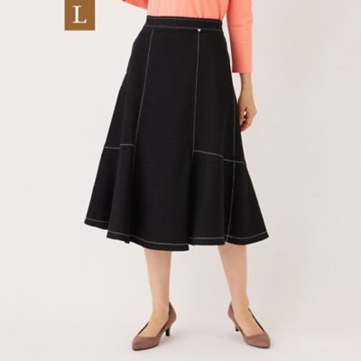 ＜TO BE CHIC L (Women/大きいサイズ)＞【Ｌ】ブラックデニム　フレアスカート（Ｗ７Ｓ１８６５５＿＿）