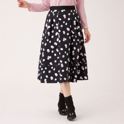 ＜TO BE CHIC L (Women/大きいサイズ)＞【Ｌ】ランダムドット　グログランタックスカート（Ｗ７Ｓ１９６８１＿＿）