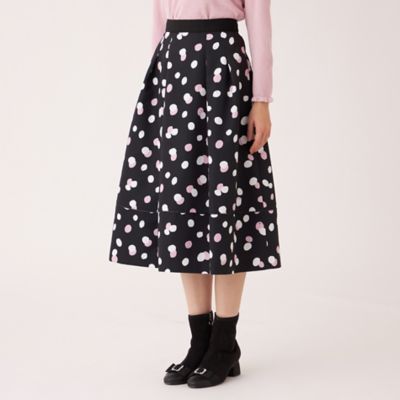 L】ランダムドット グログランタックスカート（W7S19681＿＿