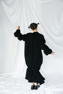 ENFOLD ダブルサテン Tail Hem DRESS-