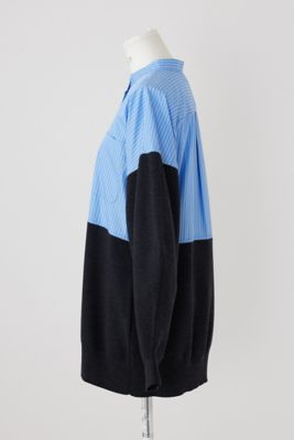 トップス ENFOLD KNIT COMBINATION SHIRT ENFOLD(エンフォルド)｜KNIT COMBI SHIRT/シャツ/ブルー の通販