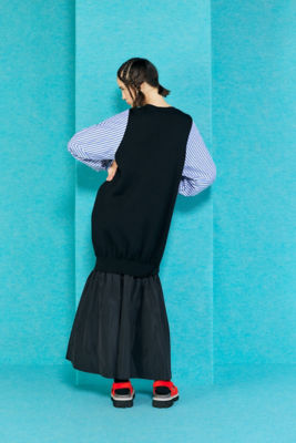 通販早割 エンフォルド ENFOLD SQUARE-NECK LAYERED DRESS