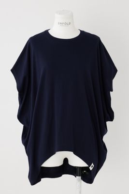 ENFOLD HEXAGON T-SHIRT ネイビー38サイズ ENFOLD SOFT JERSEY HEXAGON