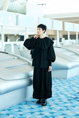 ENFOLD WAVE COLLAR PULLOVERネイビー